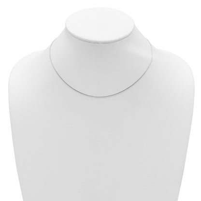 18 Inch Sterling Silver Ss Rh Plat .95mm Round Snake 1In+1In Adjustable Chain Necklace