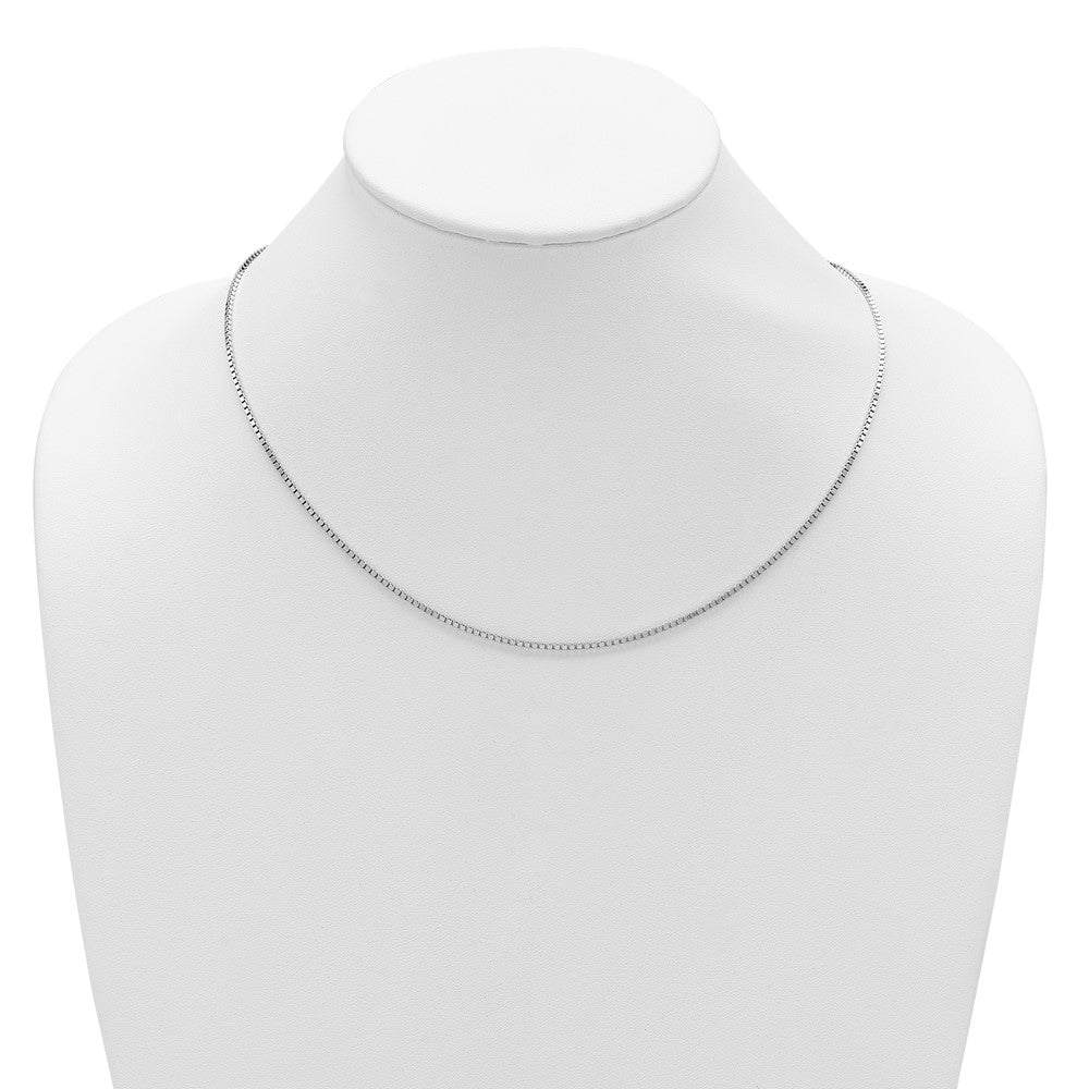 36 Inch Sterling Silver Rh Plated Adjustable 1.5mm Box Chain Necklace