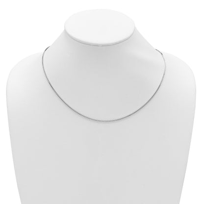 36 Inch Sterling Silver Rh Plated Adjustable 1.5mm Box Chain Necklace
