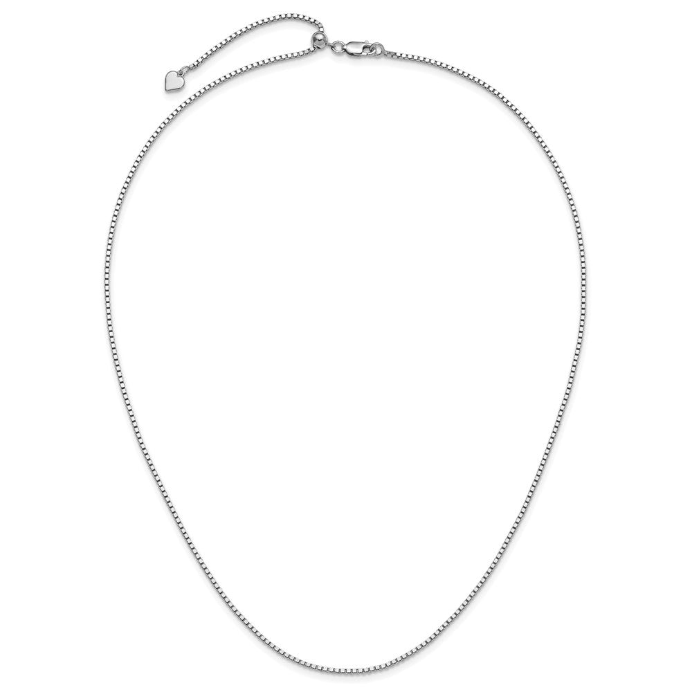 3 Inch Sterling Silver Rh Plated Adjustable 1.5mm Box Chain Necklace