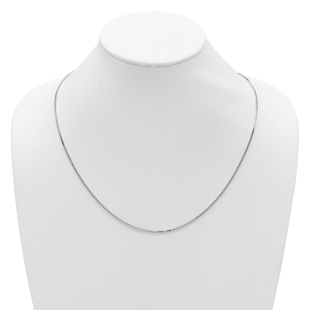 36 Inch Sterling Silver Rh Plated Adjustable 1.5mm Box Chain Necklace