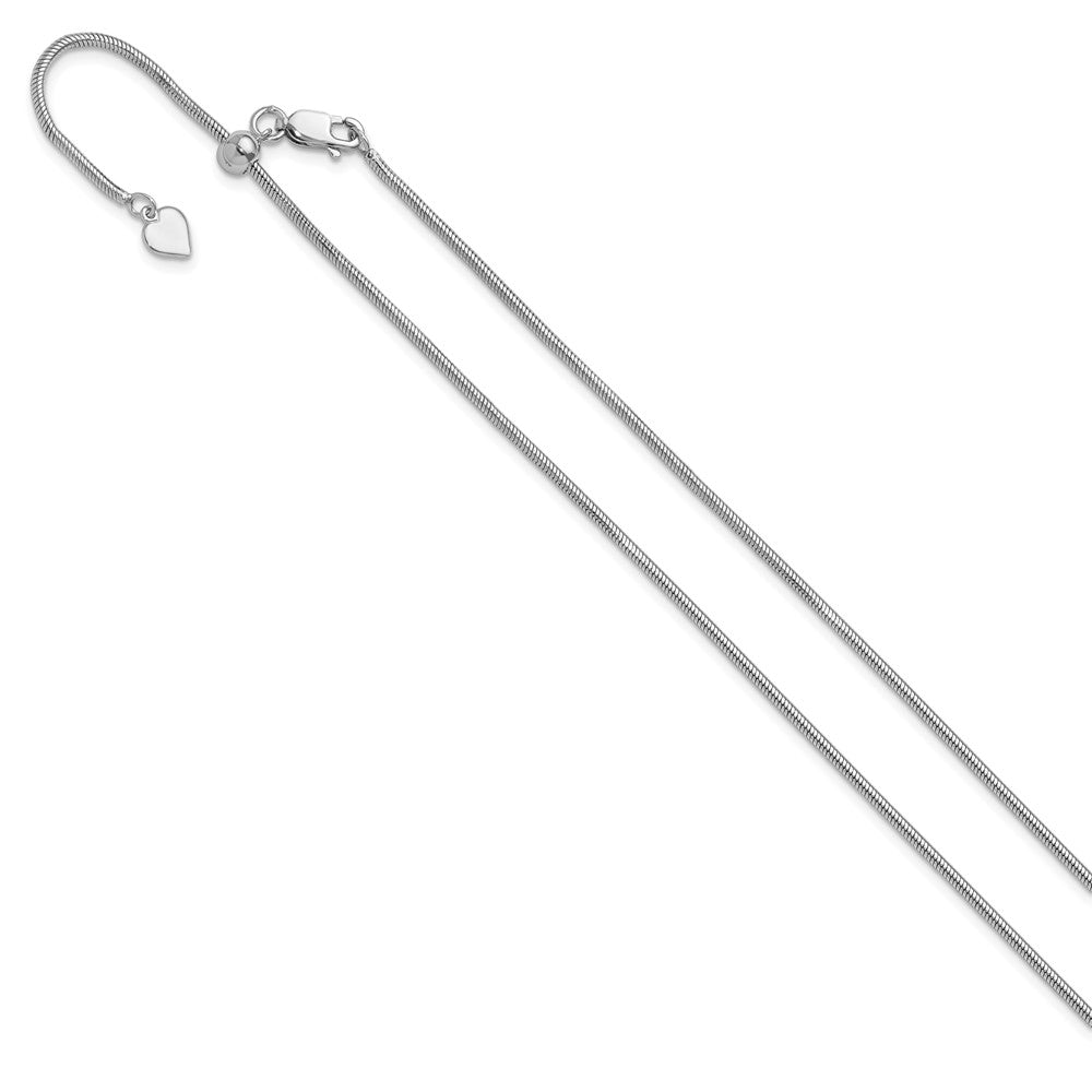 22 Inch Sterling Silver Adjustable 1.6mm Snake Chain Necklace