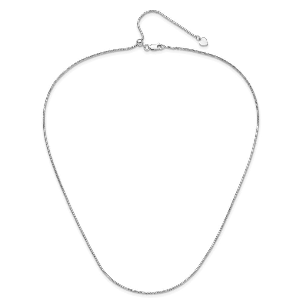 22 Inch Sterling Silver Adjustable 1.4mm Snake Chain Necklace