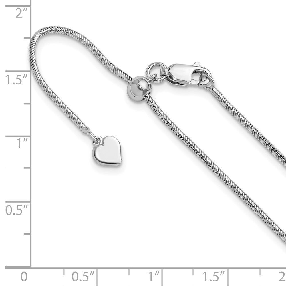 30 Inch Sterling Silver Adjustable 1.4mm Snake Chain Necklace