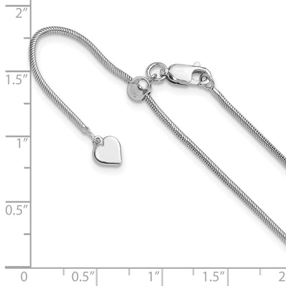 22 Inch Sterling Silver Adjustable 1.4mm Snake Chain Necklace