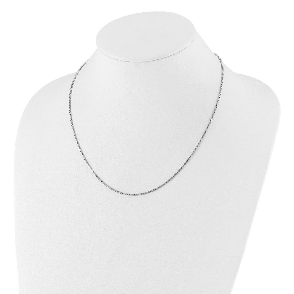 3 Inch Sterling Silver Rh Plated Adjustable 1.3mm Box Chain Necklace