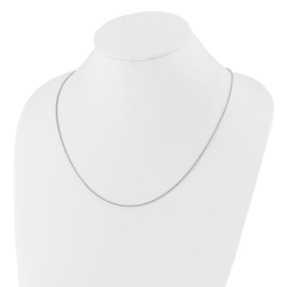 36 Inch Sterling Silver Rh Plated Adjustable 1.3mm Box Chain Necklace