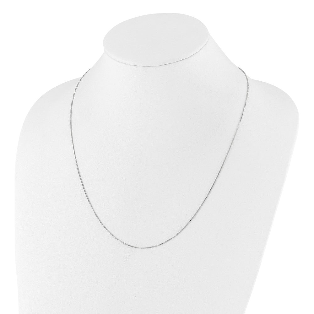 36 Inch Sterling Silver Rh Plated Adjustable .85mm Box Chain Necklace