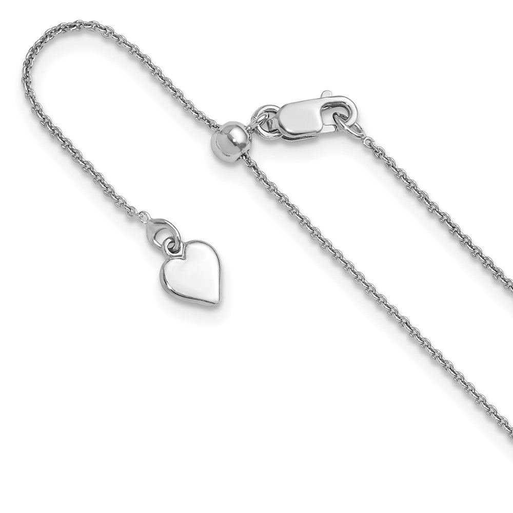22 Inch Sterling Silver Adjustable .95mm Rolo Chain Necklace