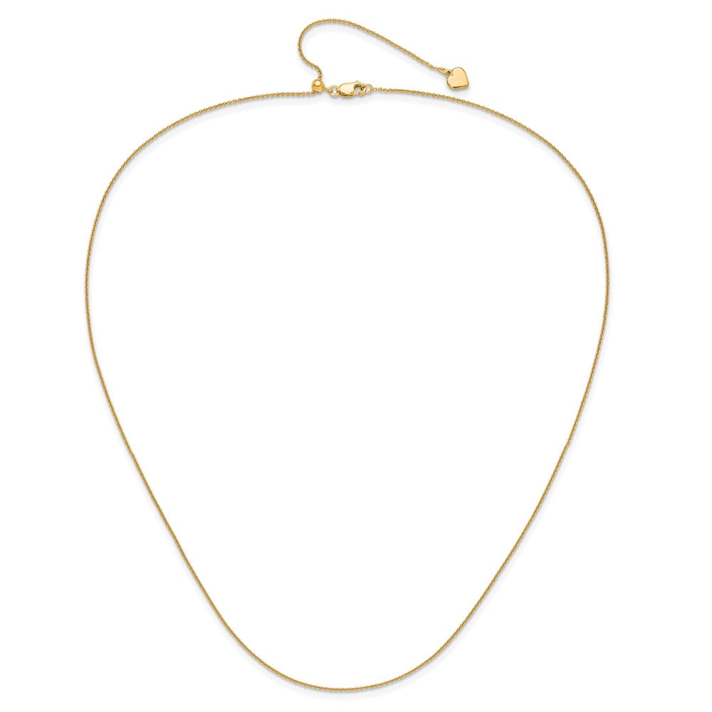 22 Inch Gold Plated Sterling Silver Adjustable .95mm Rolo Chain Necklace
