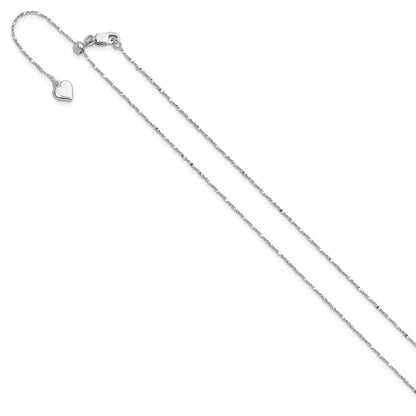 30 Inch Sterling Silver Adjustable .95mm Singapore Chain Necklace