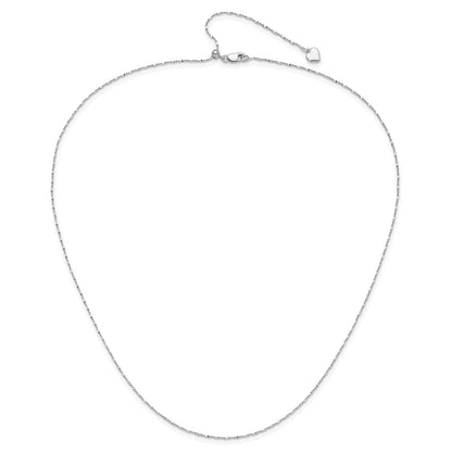 22 Inch Sterling Silver Adjustable .95mm Singapore Chain Necklace