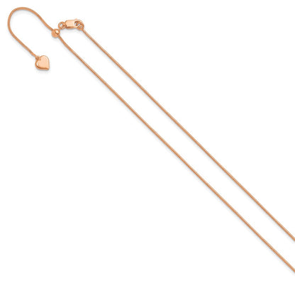 22 Inch Sterling Silver Rose Gold-Plated Adjustable .95mm Snake Chain Necklace