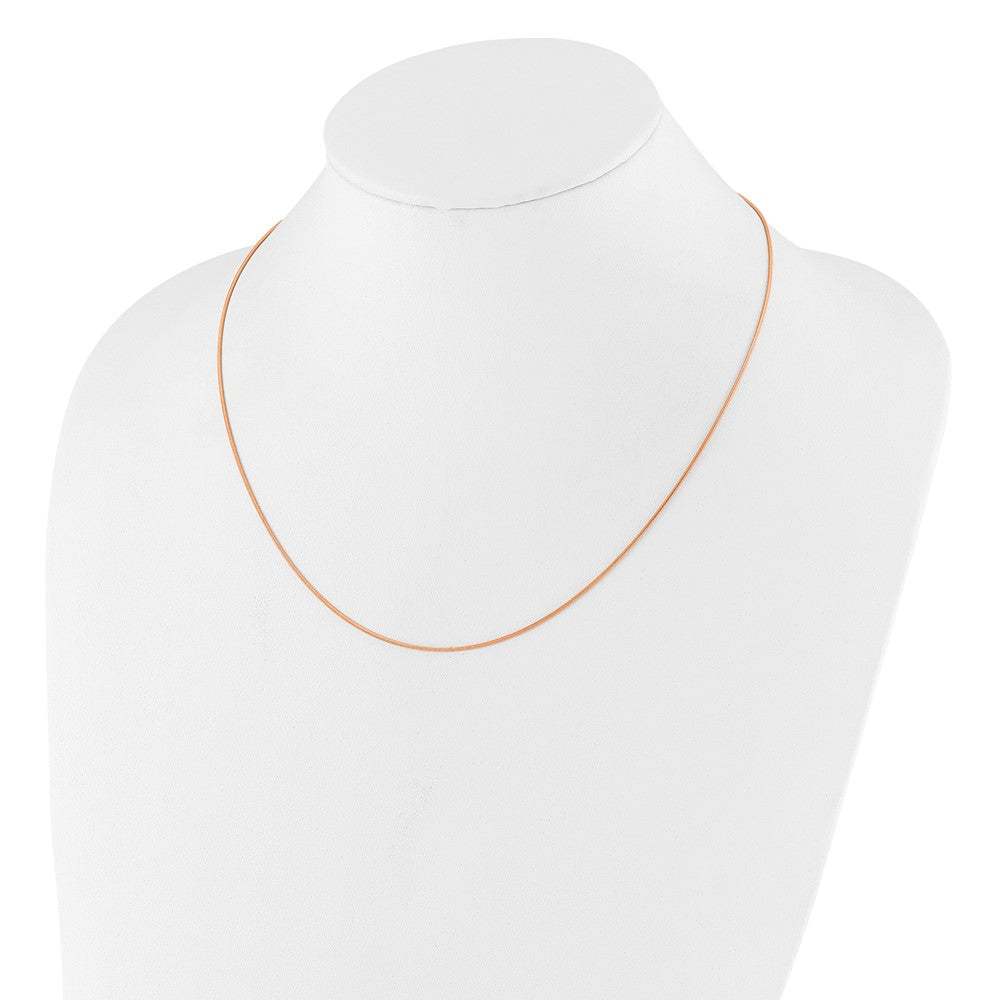 22 Inch Sterling Silver Rose Gold-Plated Adjustable .95mm Snake Chain Necklace