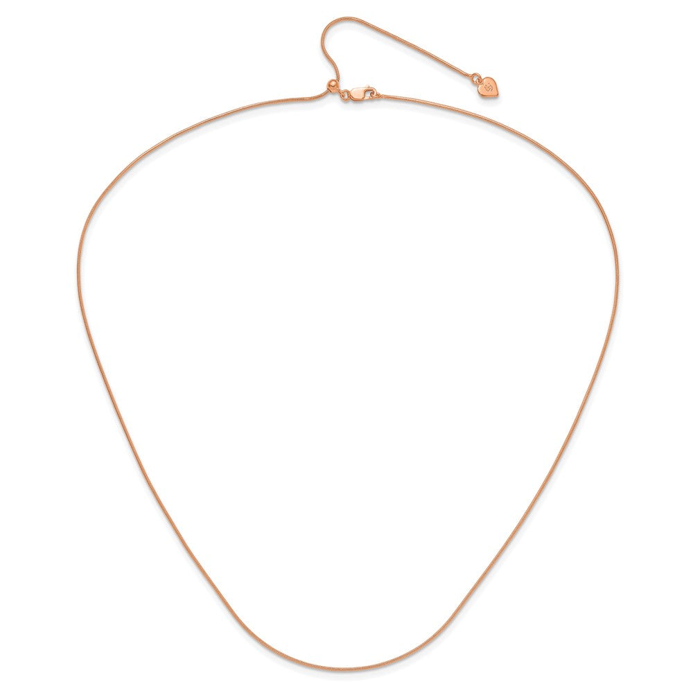 22 Inch Sterling Silver Rose Gold-Plated Adjustable .95mm Snake Chain Necklace
