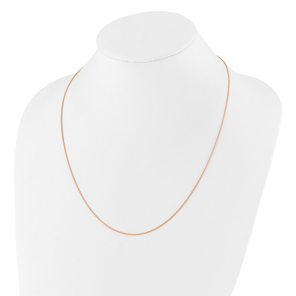 22 Inch Sterling Silver Rose Gold-Plated Adjustable .95mm Snake Chain Necklace