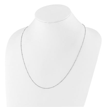 22 Inch Sterling Silver Adjustable 1.5mm Beaded D/C Box Chain Necklace