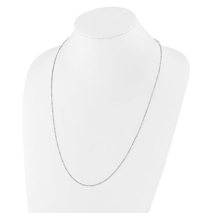 22 Inch Sterling Silver Adjustable 1.5mm Beaded D/C Box Chain Necklace