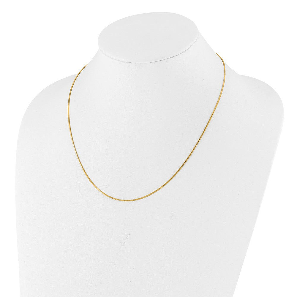 3 Inch Gold Plated Sterling Silver Adjustable 1mm D/C Square Snake Chain Necklace