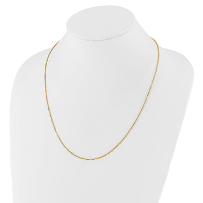 22 Inch Gold Plated Sterling Silver Adjustable 1.25mm Round Box Chain Necklace