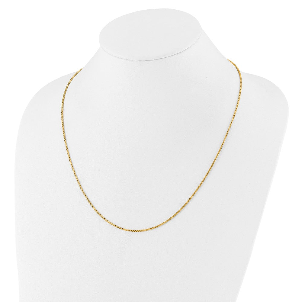 3 Inch Gold Plated Sterling Silver Adjustable 1.5mm Round Box Chain Necklace