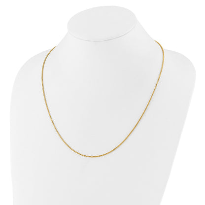 22 Inch Gold Plated Sterling Silver Adjustable 1.5mm Round Box Chain Necklace