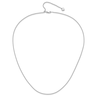 3 Inch Sterling Silver Rh Plated Adjustable 1.3mm Rolo Chain Necklace