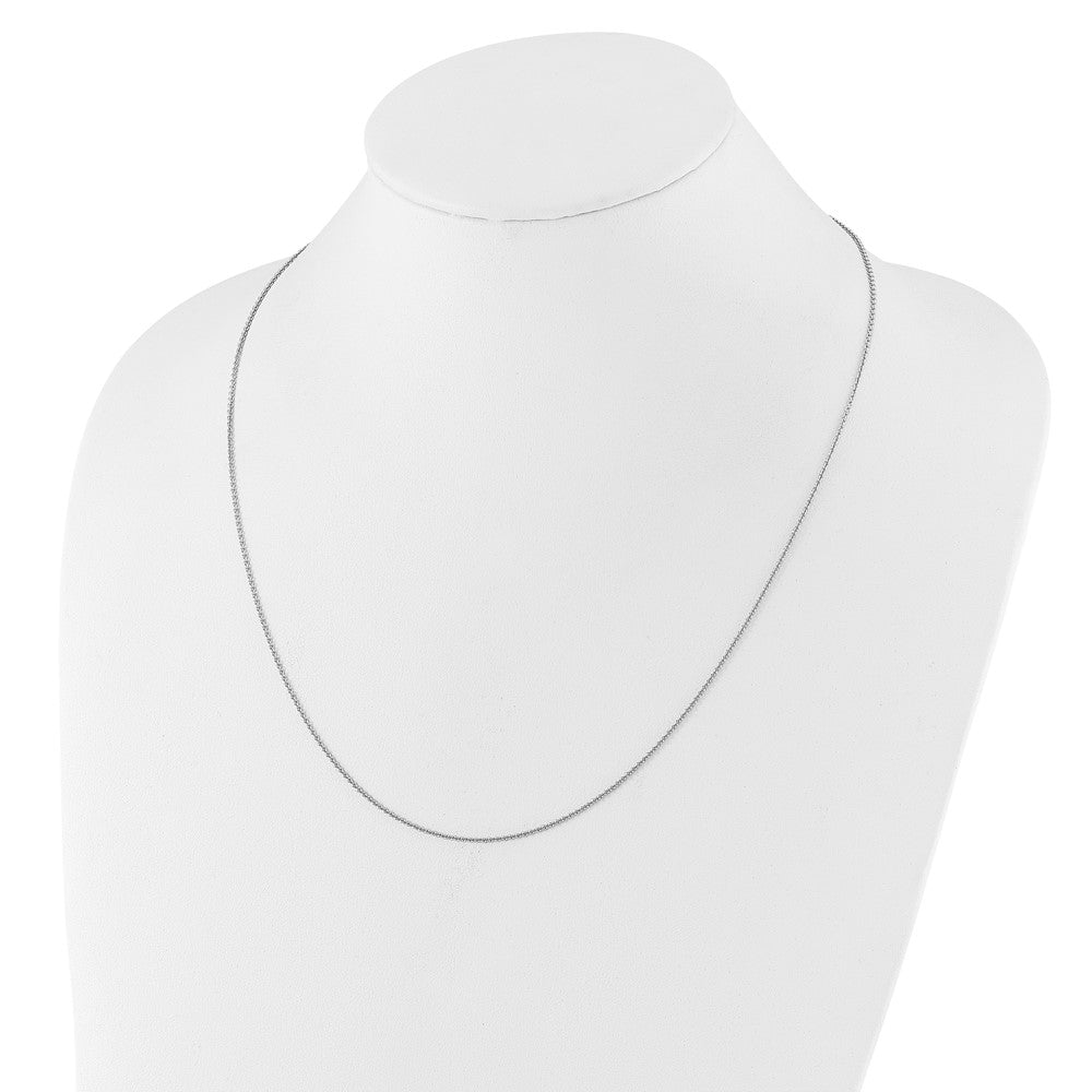 22 Inch Sterling Silver Rh Plated Adjustable 1.3mm Rolo Chain Necklace