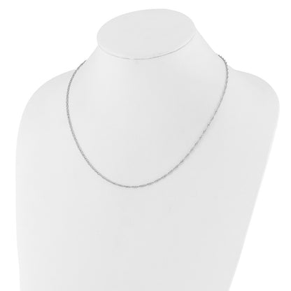 22 Inch Sterling Silver Rh Plated Adjustable 2mm Singapore Chain Necklace