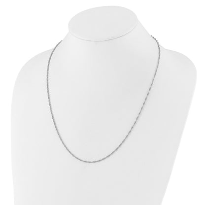 22 Inch Sterling Silver Rh Plated Adjustable 2mm Singapore Chain Necklace