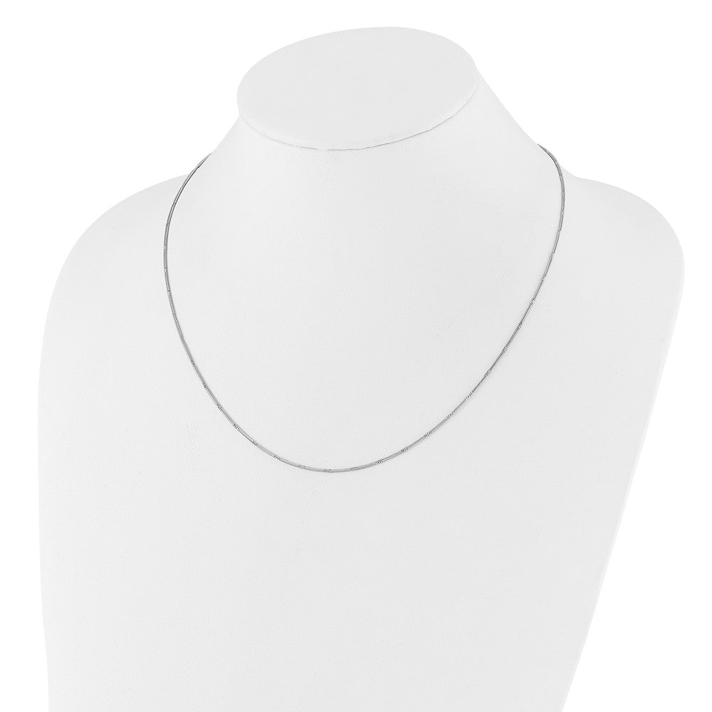 22 Inch Sterling Silver Rhodium Plated Diamond Cut Adjustable Snake Chain Necklace