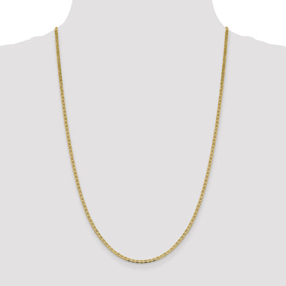 14K Yellow Gold 16 Inch 2.4mm Concave Anchor With Lobster Clasp Chain Necklace