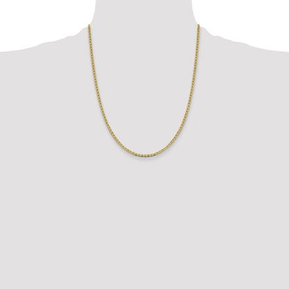14K Yellow Gold 22 Inch 2.4mm Concave Anchor With Lobster Clasp Chain Necklace