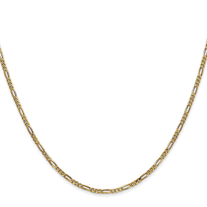 14K Yellow Gold 16 Inch 1.8mm Flat Figaro With Lobster Clasp Chain Necklace