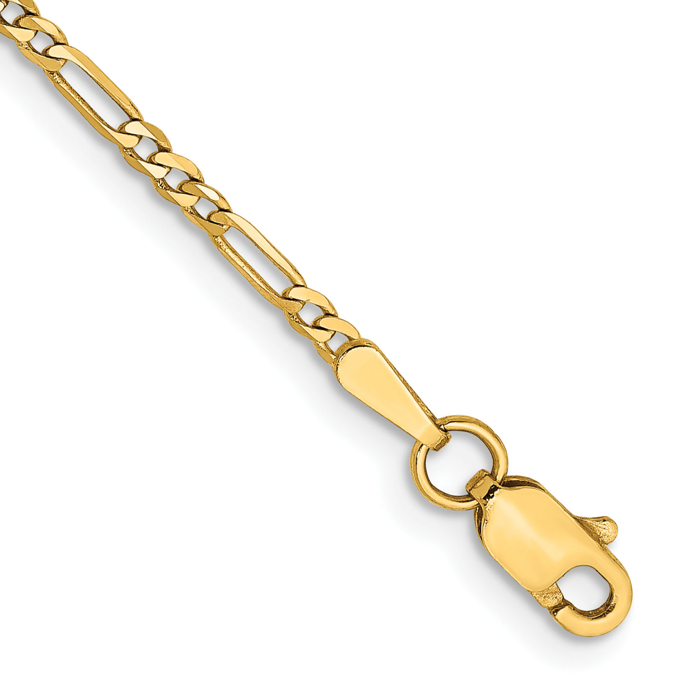 14K Yellow Gold 14 Inch 1.8mm Flat Figaro With Lobster Clasp Chain Necklace
