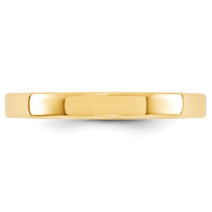 18k Yellow Gold 3mm Standard Weight Flat Comfort Fit Wedding Band Ring