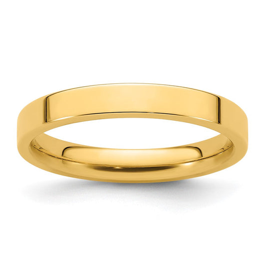 18k Yellow Gold 3mm Standard Weight Flat Comfort Fit Wedding Band Ring