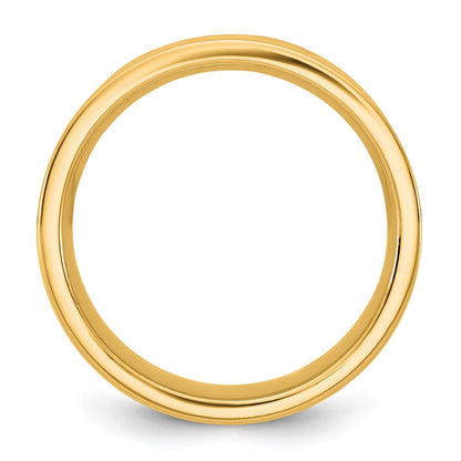 10K Yellow Gold 10Ky 6.5mm Standard Flat Comfort Fit Band Size 12