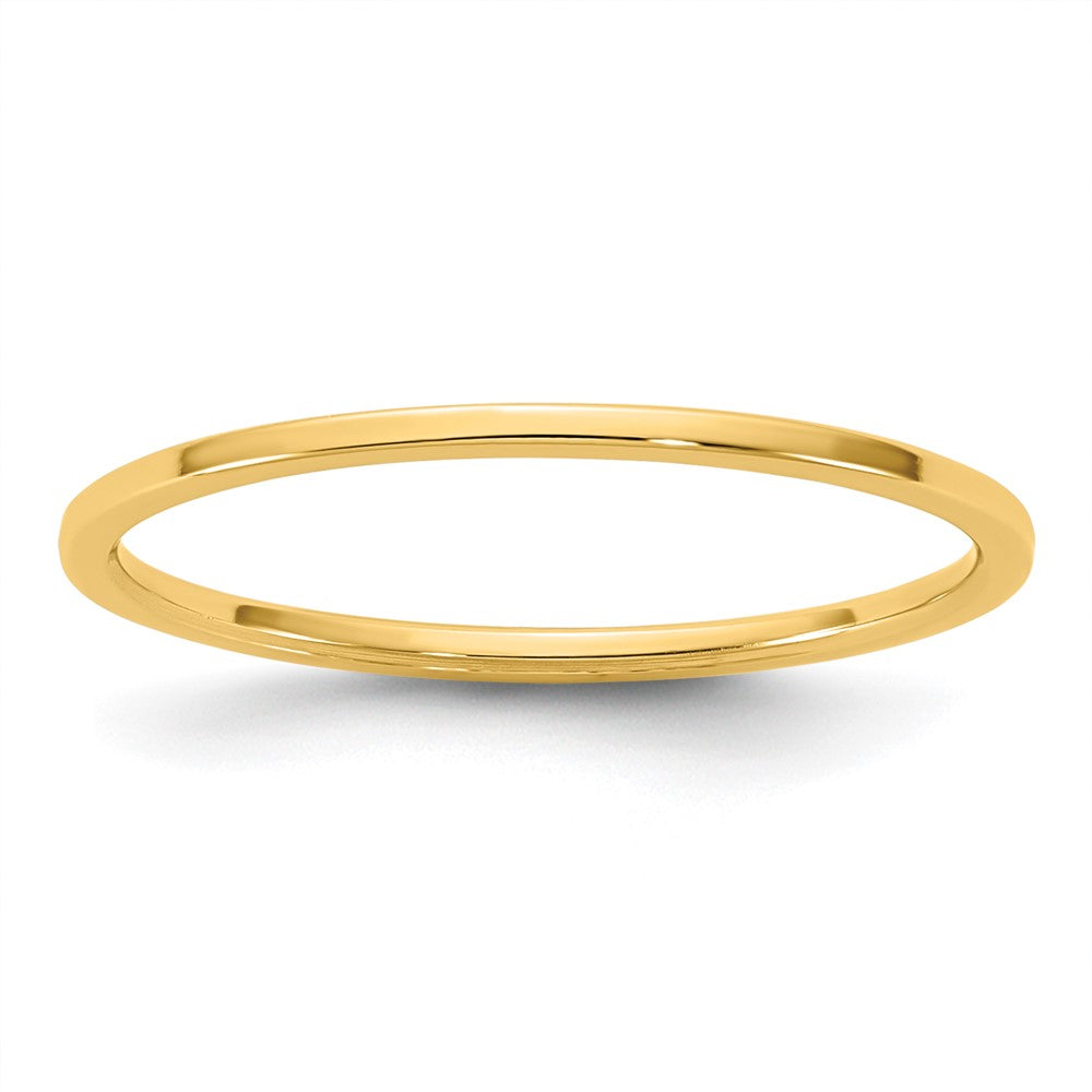 10K Yellow Gold 10Ky 1mm Lightweight Flat Band Size 12