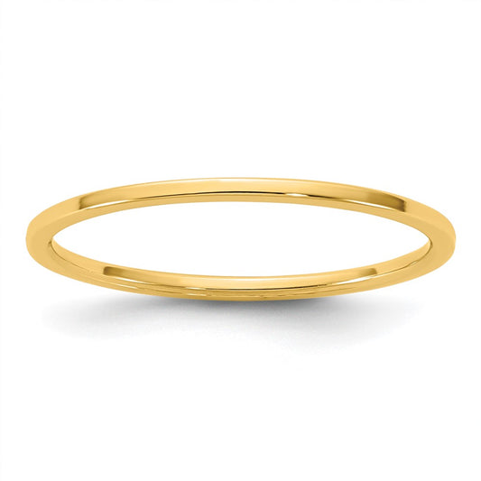 10K Yellow Gold 10Ky 1mm Lightweight Flat Band Size 11.5