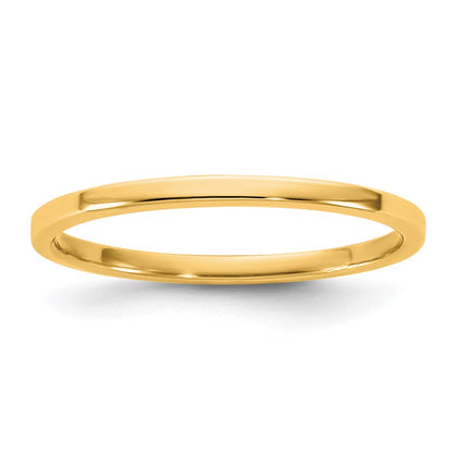 10K Yellow Gold 10Ky 1.5mm Lightweight Flat Band Size 9.5