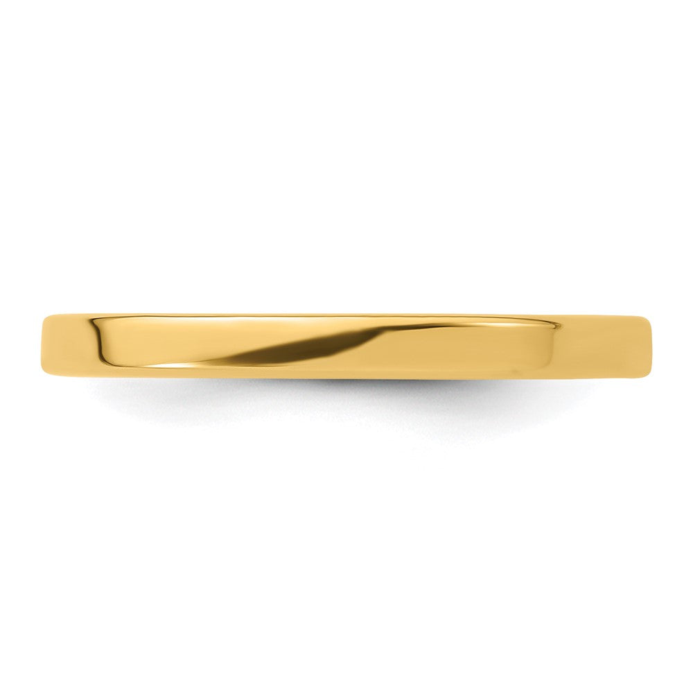 18k Yellow Gold 2mm Lightweight Flat Wedding Band Ring