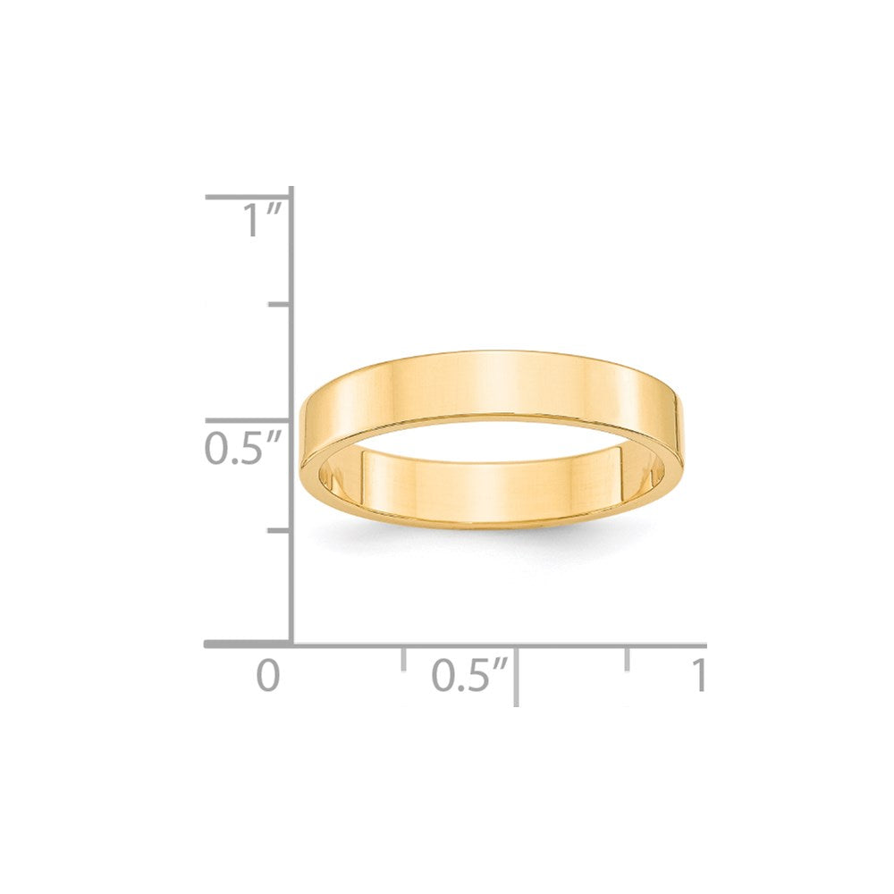 14k Yellow Gold 4mm Lightweight Flat Wedding Band Ring