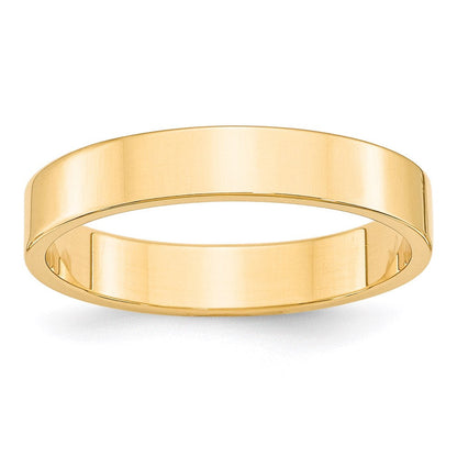 18k Yellow Gold 4mm Lightweight Flat Wedding Band Ring