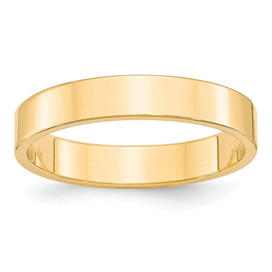 18k Yellow Gold 4mm Lightweight Flat Wedding Band Ring