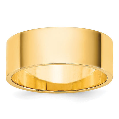 18k Yellow Gold 7mm Lightweight Flat Wedding Band Ring