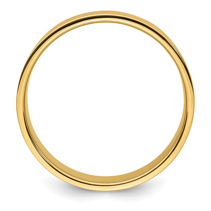 18k Yellow Gold 8mm Lightweight Flat Wedding Band Ring