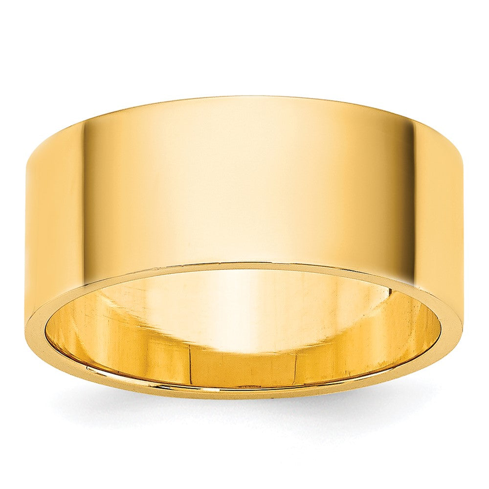 18k Yellow Gold 8mm Lightweight Flat Wedding Band Ring