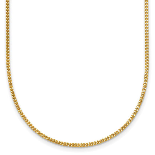 14K Yellow Gold 30 Inch .9mm Franco With Lobster Clasp Chain Necklace