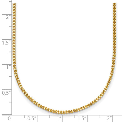 14K Yellow Gold 20 Inch 1mm Franco With Lobster Clasp Chain Necklace